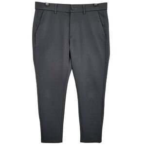 Plaid & Plain Men's 32x26 Black Hybrid Pants Flat Front Stretch Slim Fit